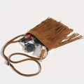 【ThinkWay】Boho Style Tassel Crossbody Bag Vintage Suede Shoulder Bag Casual Fringe Messenger Bag For Women. 