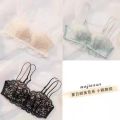 TZ Arrival Rimless Back Lace Underwear Women's Upper Bracing Adjustable Parammary Small Chest Push-Up Bra Set. 