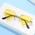 Colorful Lens Triangular Punk Sunglasses Fashion Accessory Small Size Y2k Style Hippie Triangular Shades Metal Frame Tinted Lens Triangular Eyewear for Costume Parties Streetwear Fashion Music. 