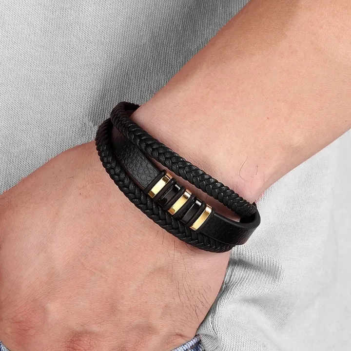 Fashion%203%20Layers%20Black%20Punk%20Style%20Design%20Leather%20Bracelet%20for%20Men%20Stainless%20Steel%20Magnetic%20Button%20Birthday%20Gift%20Male%20Bracelets%20-%20Image%203