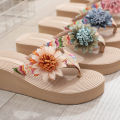 Women Slippers Summer New Pattern Fashion Wedge Comfortable Beach Sandals Simple Home Top Slippers Ladies Flat Flip-flop Slide. 