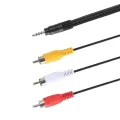 RCA Cable Male to 3 RCA 3.5mm Jack Adapter Audio Aux AV Cable Cord for DVD Player Recorder HiFi VCR TV Stereo 1.5M. 