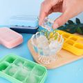 8 Grids Simple Food Grade Reusable Ice Cube Maker Mold with Lid Soft Bottom Ice Mould Forms for Whiskey Cocktail Accessories Kitchen Gadgets. 