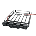 (GGBR)-Universal Roof Racks Luggage Carrier Car Frame with LED Light for 1/18 C8801 RC Crawler Car Parts Round Lamp. 