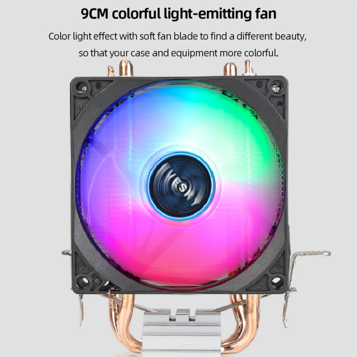 RGB%20CPU%20Cooler%20Radiator%202%20Heat%20Pipe%209cm%20Cooler%20Fan%20Hydraulic%20Bearings%20Colorful%20Light%20Effect%20Computer%20Accessories%20for%20INTEL%20AMD%20-%20Image%206