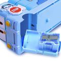 Umadiya® Branded Metal Double Decker Bus Shape Pencil Box for Kids with Moving Tyres & 3 Compartments Pencil Case for Boys & Girls - Blue (Toys & Games). 