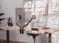 NB F160 Dual Monitor Arm Gas Spring 360 Degree Desktop 17"-30" Ergonomic Dual Arm Monitor Mount Bracket. 