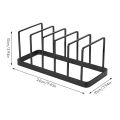 OUMERY Euro Kitchen Organizer for Plates, Cutting Boards Bakeware Reusable Containers, and Lids Holder Rack Black. 