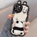 Phone Case For Samsung Galaxy A02 A02S A03 CORE A04 A04E A04S A10 A11 A13 A14 A22 A23 A24 A30 A20 A21S Back Cover Funny Wavy Texture Cartoon 3D Cute Panda Doll Ears Fashion Creative Silicone Cover TPU Clear Soft.