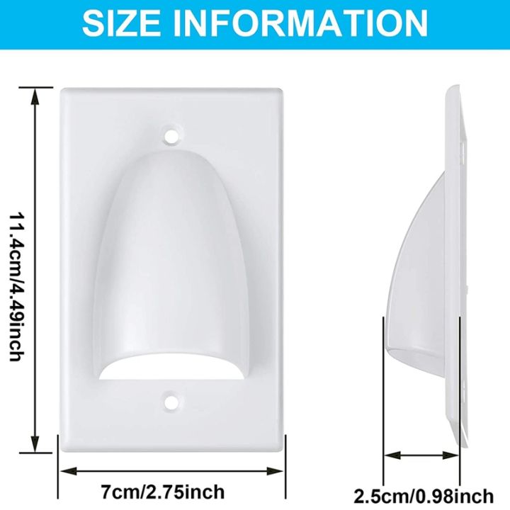 4%20Pieces%20Single%20Gang%20Bundled%20Cable%20Wall%20Plate%20for%20Cabling%20Cable%20Dust-Proof%20Plate%20Internal%20Management%20Convex%20Audio%20-%20Image%203
