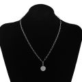 XL European And American Popular 316L Turquoise Necklace Design Retro Chain Simple Stainless Steel Clavicle Chain Necklace. 