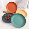 Kitchen Plastic Plates Wheat Straw Food Sauce Dish Taste Board Snack Fruit Plates Round Household Dishes Modern Dinner Plates 1Pcs. 