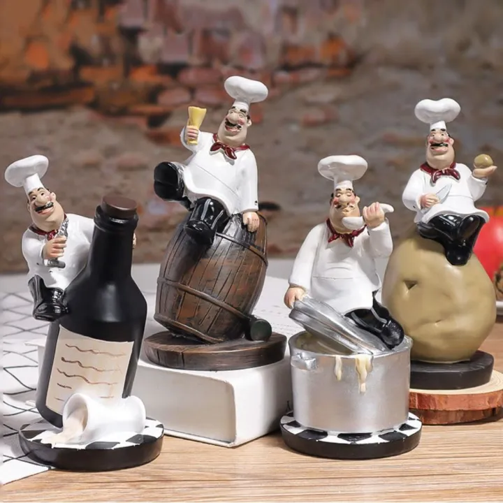 Kawaii Handicraft Rustic Bakery Chef Resin Statue Model Crafts ...