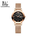 LouisWill Women Watches Fashion Watches Casuals Quartz Watches Round Dial Watches 30M Waterproof Watches Alloy Thin Strap Business Wristwatch with Watch Adjuster for Women. 