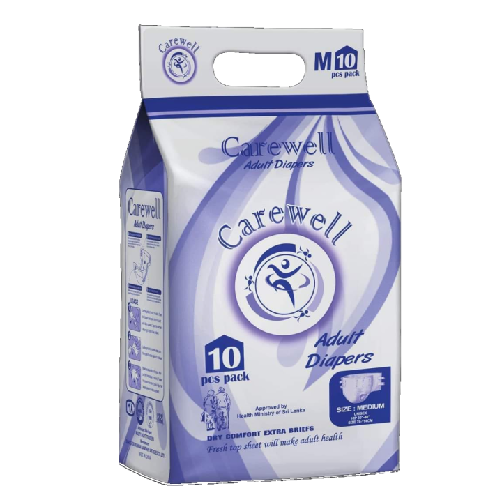 Carewell | Adult Diapers | Medium 10 Pcs