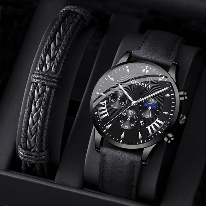 2Pcs%20Male%20Leather%20Bracelets%20Quartz%20Watch%20Set%20Man%20Fashion%20Casual%20Accessories%20-%20Image%203