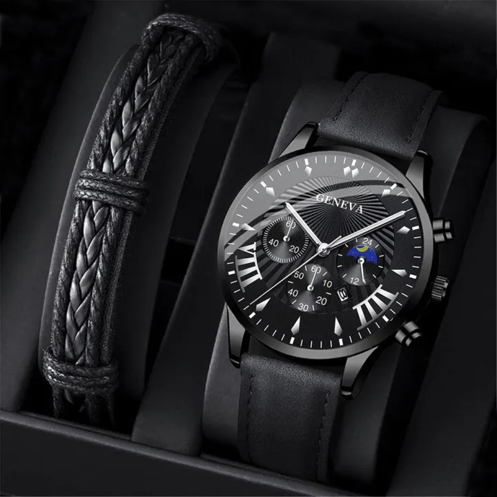 2Pcs%20Male%20Leather%20Bracelets%20Quartz%20Watch%20Set%20Man%20Fashion%20Casual%20Accessories%20-%20Image%203