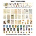 Vintage Scrapbook Supplies Pack (200 Pcs) for Art Journaling Junk Journal Planners DIY Paper Stickers (C). 