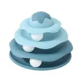 Cat Toy Three-tier with Balls Play Plate Pet Toys Turntable Toys Cat Towers Interactive Pet Toys Pyramid Toy. 