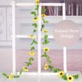 230cm Silk Artificial Flowers Sunflowers Ivy Vine Plastic Flowers for Home Decoration Summer Rattan String Hanging Leaves. 