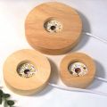 Crystal Ball round 5v Wooden Lamp Aromatherapy Luminous u Switch Base Base Solid Wood Interface Wooden Small Night Lamp. 