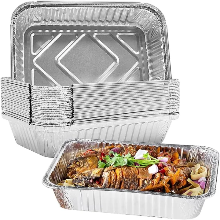 10/25pcs%203500ml%20Rectangular%20Tinfoil%20BBQ%20Special%20Thickened%20Bowl%20Tray%20And%20For%20Baking%20Disposable%20Aluminum%20Foil%20Packaging%20Box.%20-%20Image%203