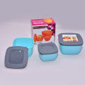 Microwave safe, Freezer Safe Square Plastic Container Set- (3 Pcs Set / 5 Pcs Set). 