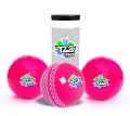 jaspo T-20 Plus Practice Cricket Ball/Wind Balls (125-130 GMS) for - Indoor & Outdoor Street & Beach Cricket (Pack of 3) (Pink)(FROM INDIA)NUZ. 