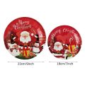 Christmas Disposable Paper Tableware Red Black Plaid Plate Cup Napkin Banner Straw Merry Christmas Decoration 2023 Party Supplie. 