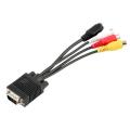 VGA Input Polybag TV Box television VGA SVGA to S-video 3 RCA Composite AV TV Out Converter Adapter Cable PC Cord Standard Sub-d. 