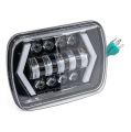 LED Headlights, 5x7 inch Square LED Headlamp with Arrow Angel Eyes DRL Turn Signal Light Replaces H6054 H5054 H6054LL 69822 Fit Trucks Jeep Wrangler XJ YJ Sedans GMC Smoke lens. 