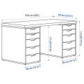 VTECHOME Modern Norah Study Table with 2 drawer sets - Kids Table - Office Desk - NORAH 04 - 66"x24"x30". 