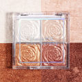 Rose Diamond Highlighter Powder Palette Glitter Face Contour Brighten Makeup Shimmer Illuminate High Light Cosmetic 4 Colors. 