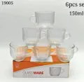 6pcs 120ml Small Clear Vertical Stripe Glass Cup. 