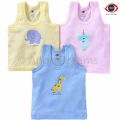 Zero Kids Printed Light Color Cotton Vest Pack of 3Pcs. 