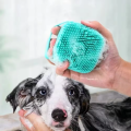 Pet Dog Shampoo Silicone Brush - Cat Massage Comb & Grooming Scrubber (2.7oz/80ml) - Soft Rubber Brushes for Bathing and Short Hair. 