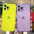 【ThinkWay】Fluorescent Neon Clear Case For iPhone 13 12 11 Pro Max XS SE 2 XR X 6 6S 7 8 Plus Cute Candy Color Slim Soft Silicone Gel Cover. 