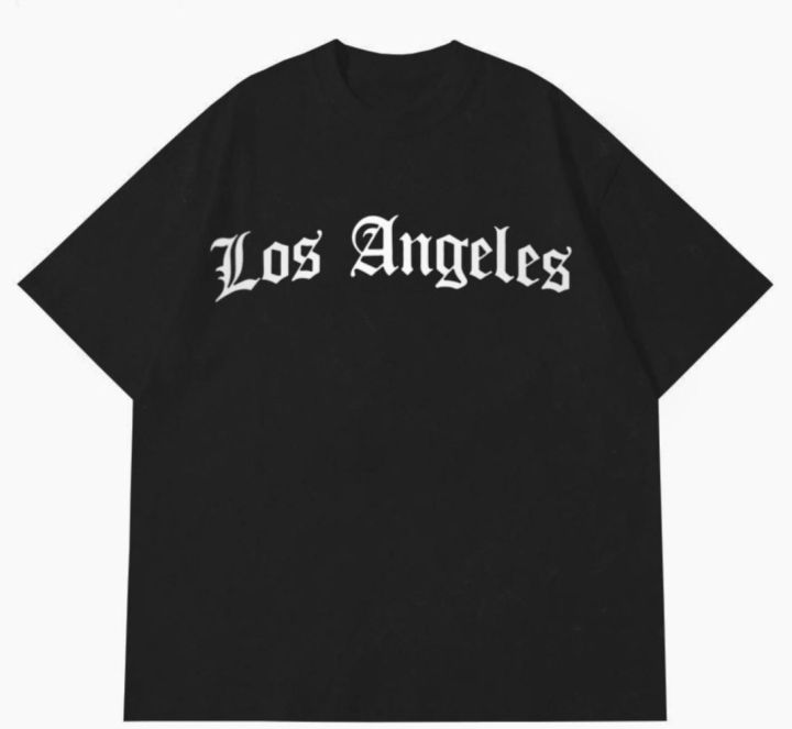 Oversized LOS ANGELES T Shirts for Men Baggy Shirt Streetwear Men Tee Workout Casual Short Sleeve Cotton Tee