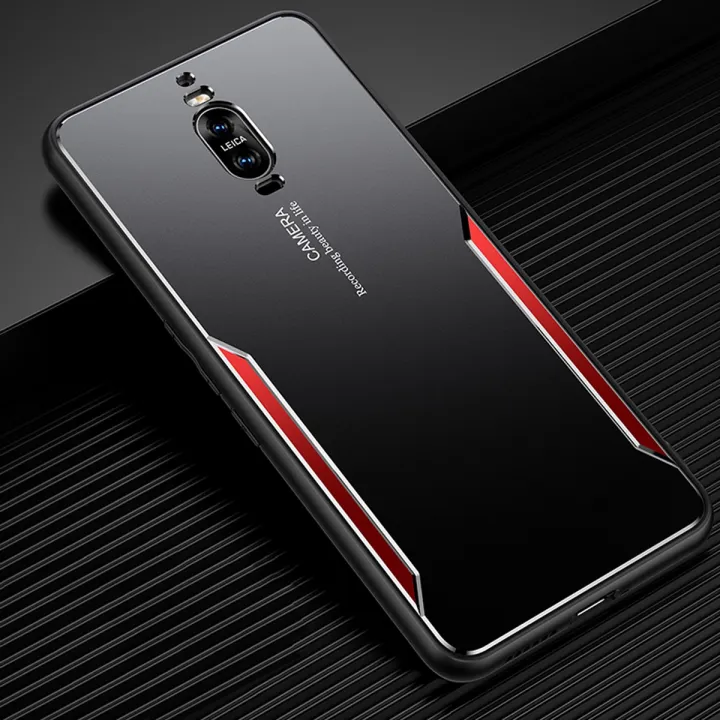 For huawei MATE 9 PRO Electroplated Metal Back Panel Soft TPU Bumper Double Shockproof Protective Cover Compatible case