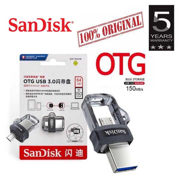 Sandisk%20Ultra%20Dual%20Drive%20USB%203.0%20Micro%20USB%20m3%20OTG%2016GB%2032GB%2064GB%20128GB%20USB%20Pen%20Flash%20Drive%20-%20Image%202