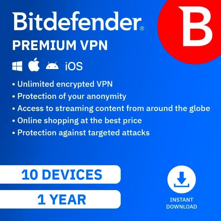 BitDefender Premium VPN 2025 (1 Year, 10 Devices) | Daraz.lk