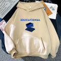 Educational Hoodies Letter Graphic Sweatshirt Hooded Y2k Clothes Women Aesthetic Winter Tops Men Long Sleeve Casual Streetwear. 