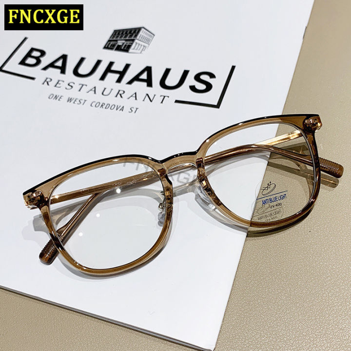 FNCXGE Myopia Eyeglasses For Women Retro Fashion Computer Anti Blue Light Shortsighted Eyewear Men Retro Original Brand Anti Radiation Rectangle Eyeglasses With Graded Lens -50~-600 Unisex