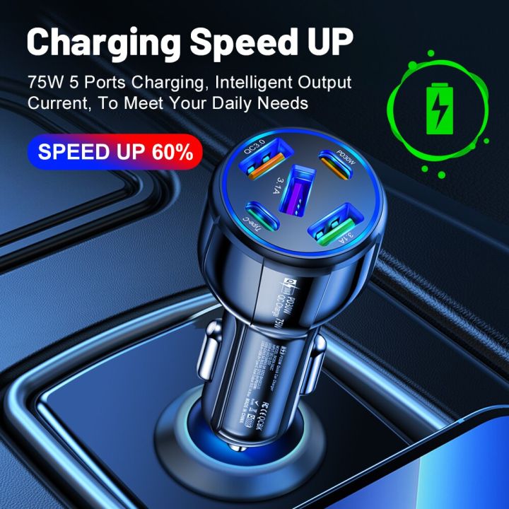 5%20Ports%2075W%20Car%20Charger%20Fast%20Charging%20Type%20C%20Quick%20Charge%203.0%20Phone%20Charger%20Adapter%20For%20iPhone%2012%2013%20Huawei%20P40%20P50%20usb%20c%20charge%20-%20Image%202