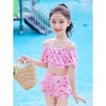 Western Style Split New Bikini Primary School Student Swimsuit 2024 Cute Summer Quick-Drying Medium and Large Children Girls Baby. 