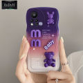 AnDyH Phone case For infinix Hot 11S X6812 X6812B Case 3D Letters Bear Cute Cartoon Design Camera Protection Premium Gradient Soft Silicone Shockproof Casing Protective Back Cover Couple Cases. 