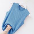 Plus Size Ice Silk Camisole Women's Summer Inner Wear Base Short Knitted Slimming Thin and All-Matching Sleeveless Top Fashion. 