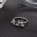 Shiny Cute Crystal Butterfly Zircon Rings For Women Girls Korean Minimalist Wedding Ring Adjustable Silver Color Ring Jewelry. 
