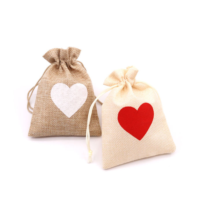 10x14cm Linen Drawstring Bag Vintage Natural Burlap Gift Candy Bags Wedding Candy Bags Jute Gift Jewelry Pouch