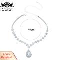 Carat Faux Crystal Jewelry Set Sparkling Waterdrop Crystal Choker Necklace Earrings Set for Women 2pcs/set Wedding Jewelry Women Wedding Jewelry Set. 